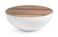 Masuta de cafea Lancaster, Bizzotto, Ø90 x 38 cm, otel reciclat/lemn reciclat, alb