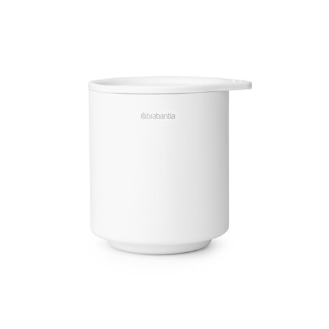 Recipient depozitare baie, Brabantia, MindSet, 8x9.5x9.5 cm, otel, Alb