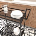 Carucior pentru servire, Caliente, Vortex, 60x80x35 cm, Sticla temperata, Negru