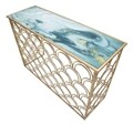 Consola Arc, Mauro Ferretti, 120x40x80.5 cm, fier, auriu