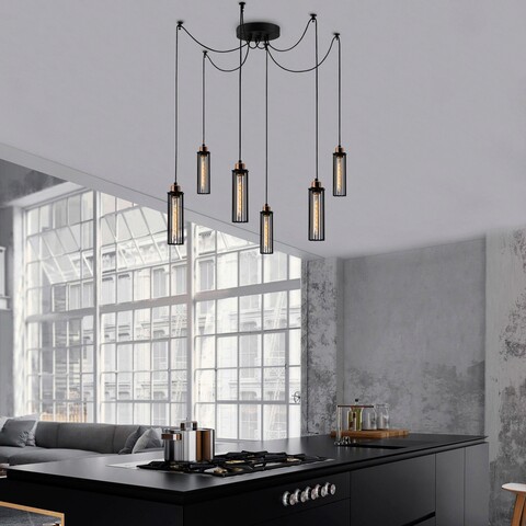 Lustra, Alby, 525NOR1462, Metal, Negru/Bronz