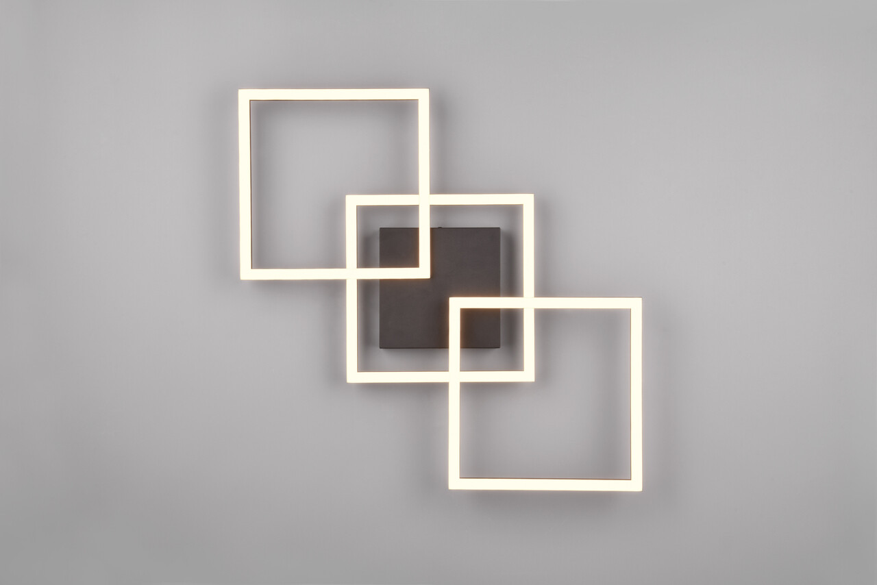 Plafoniera Trail, RL, 52.5x52.5x7 cm, 31W, 1x SMD, metal, negru mat