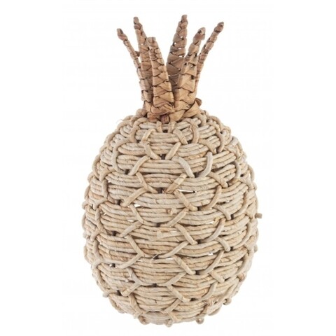 Decoratiune, Guadalupa Pineapple, Bizzotto, 22x38 cm, frunze de porumb