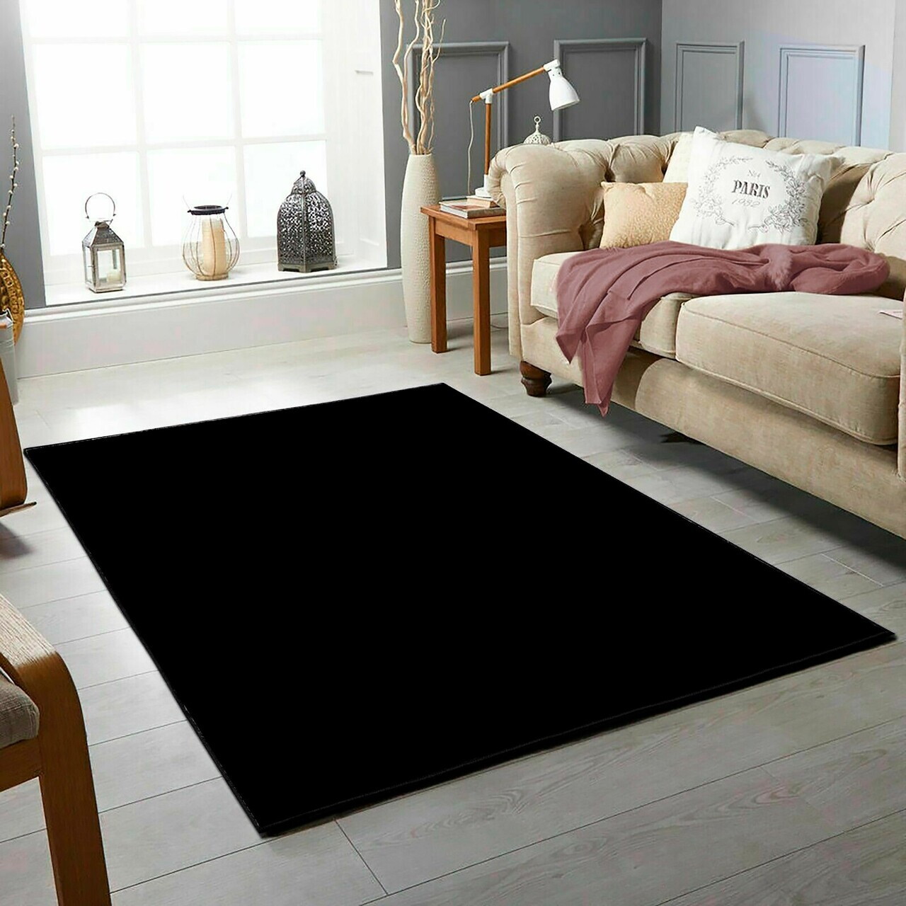 Covor, Wookece1258, 140x220 cm, Poliester, Negru