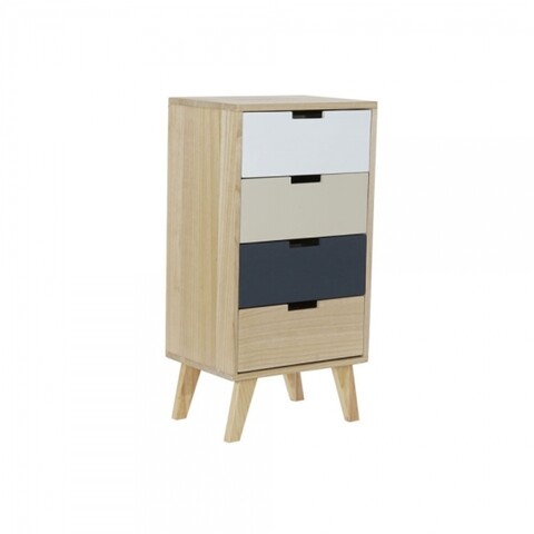 Comoda cu 4 sertare, dkd home, 40 x 30 x 78 cm, lemn de cauciuc/lemn de paulownia, multicolor