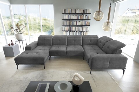 Coltar dreapta 6 locuri ELTAP, RT-06LO, Neviro, 350x201x77 cm, lemn/poliester, gri