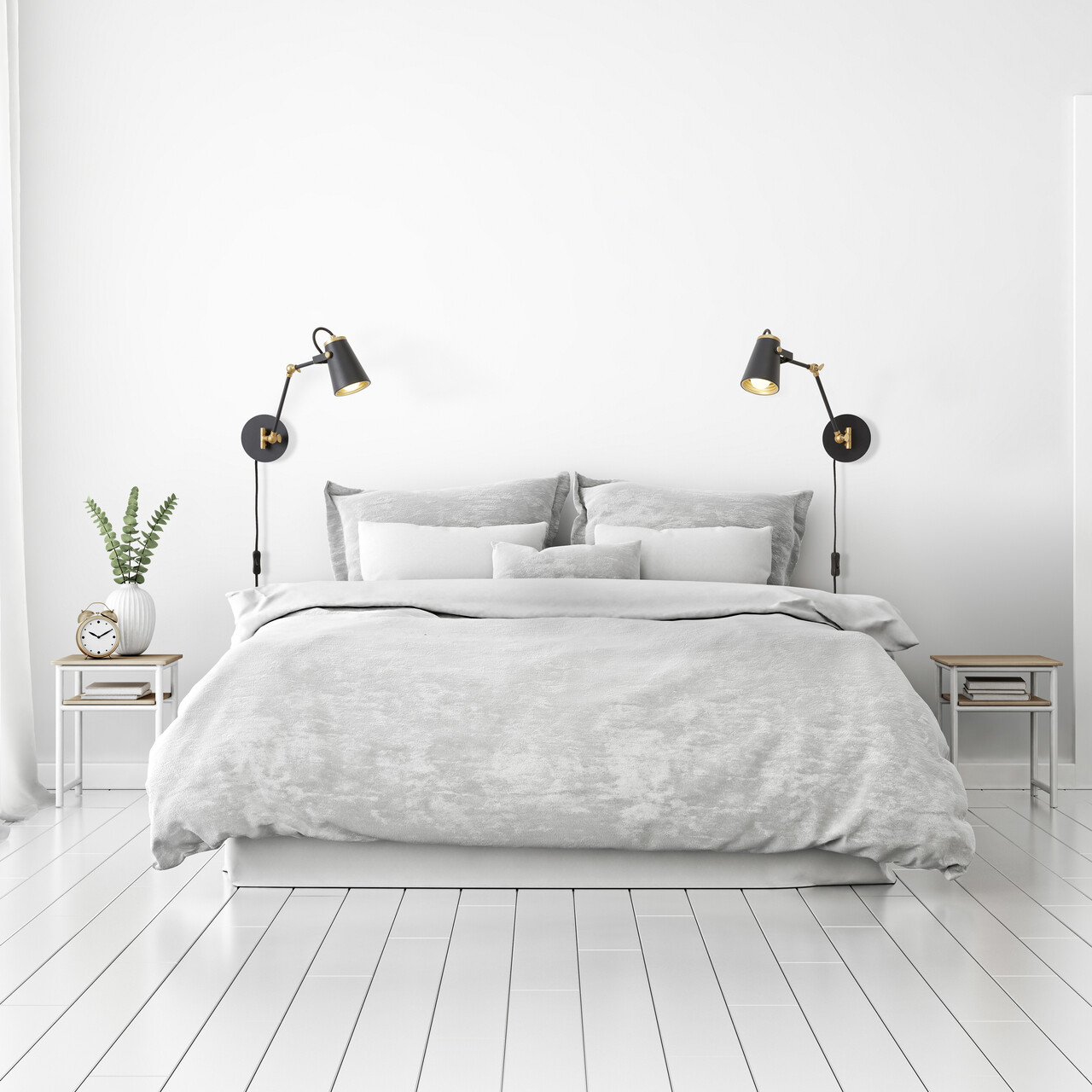 Lampa de perete Edward, TRIO, 12x25 cm, 40W, 1x E14, metal, negru mat/auriu