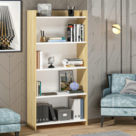 Corp biblioteca, olivia, amy, 63.6x150x29.6 cm, pal, safir / alb