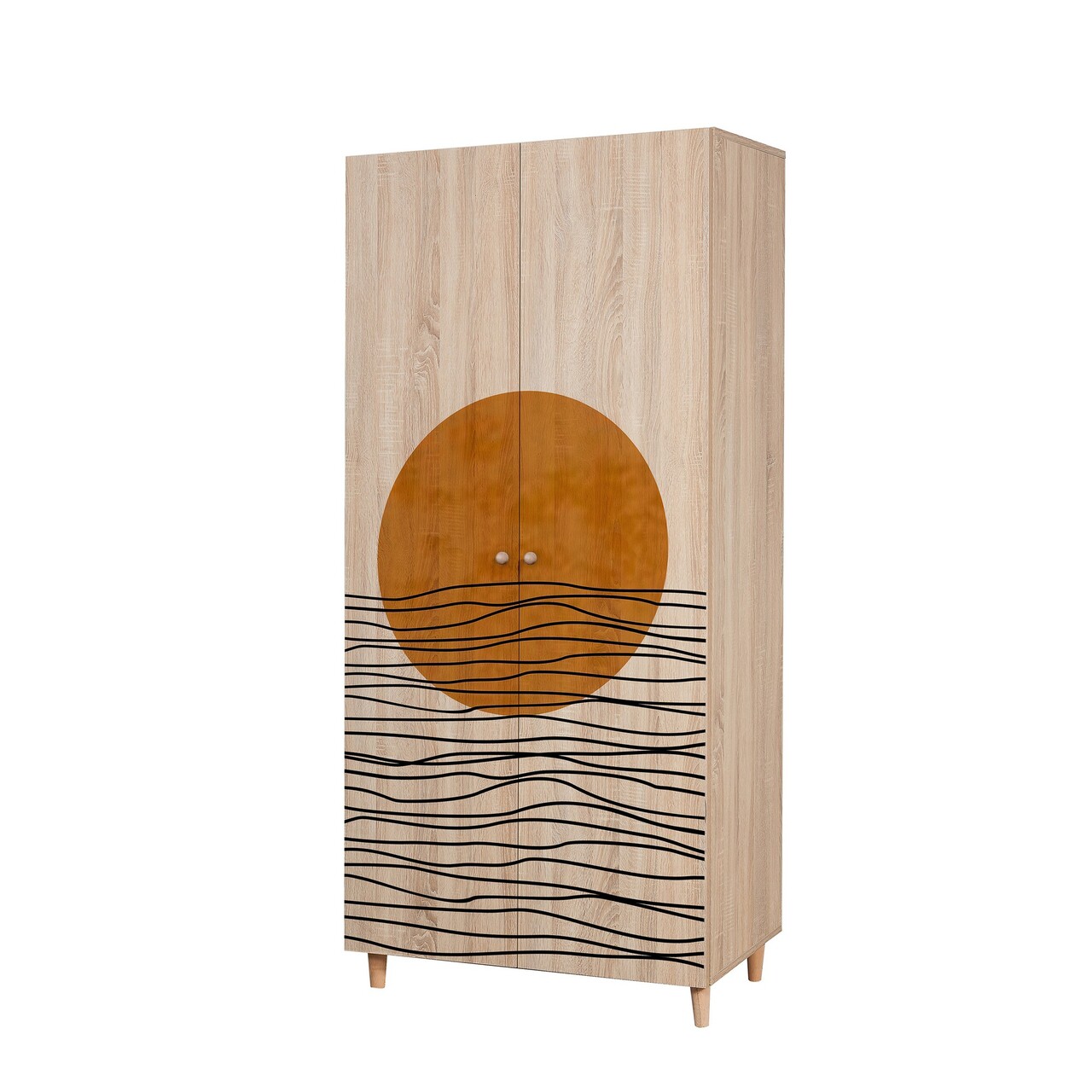 Dulap pentru haine, Vella, Lidya 2 -974, 90x192x52 cm, PAL, Sonomo - 2 | YEO