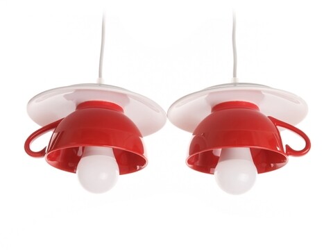 Lustra Afternoon tea, Deco Republic, E27, 2x60W, ceramica, rosu