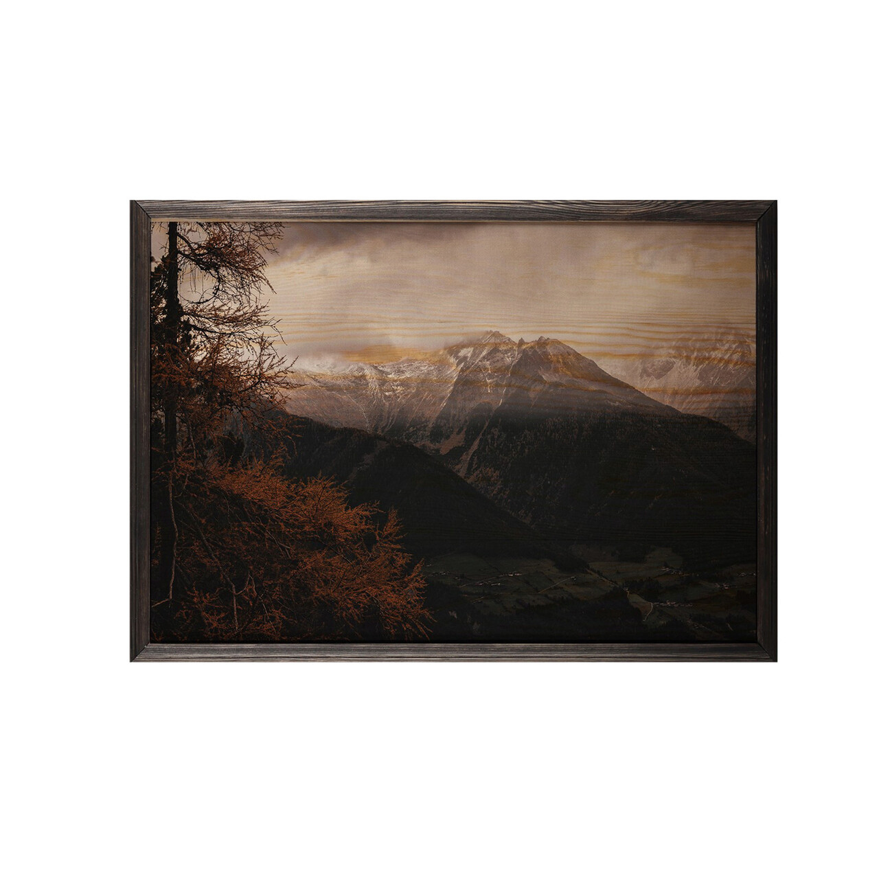 Tablou decorativ, Mountain XL, Lemn, Lemn, Multicolor - 1 | YEO