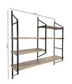Raft de perete, Valovi, Raffy6, 120x120x28 cm, PAL, Negru / Pin Atlantic