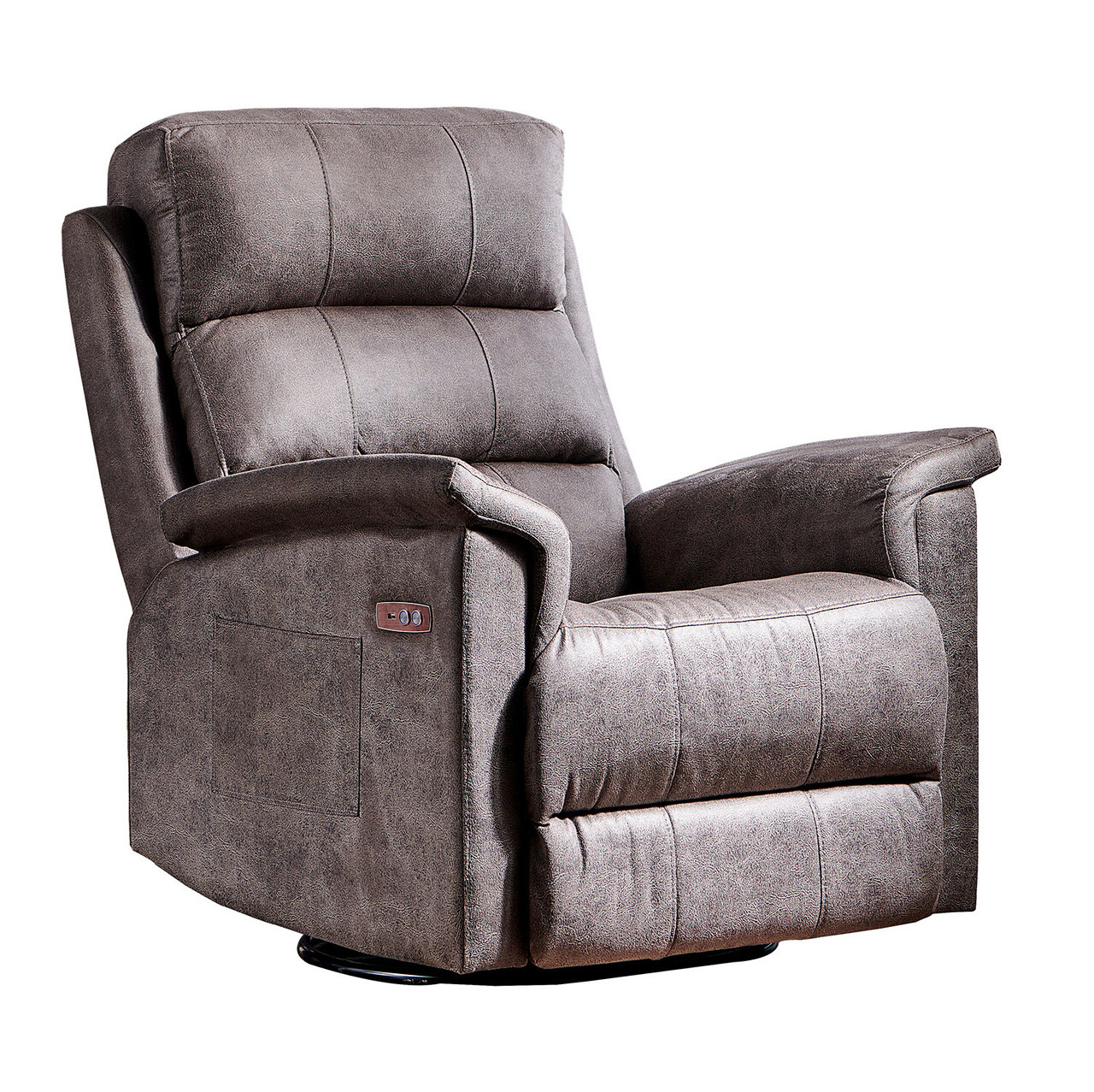 Fotoliu cu recliner, Niron, Tesla TV, 80x105x80 cm, Gri