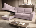 Coltar extensibil stanga 3 locuri ELTAP, LT-101GO, Siber, 270x186x93 cm, lemn/poliester, roz deschis