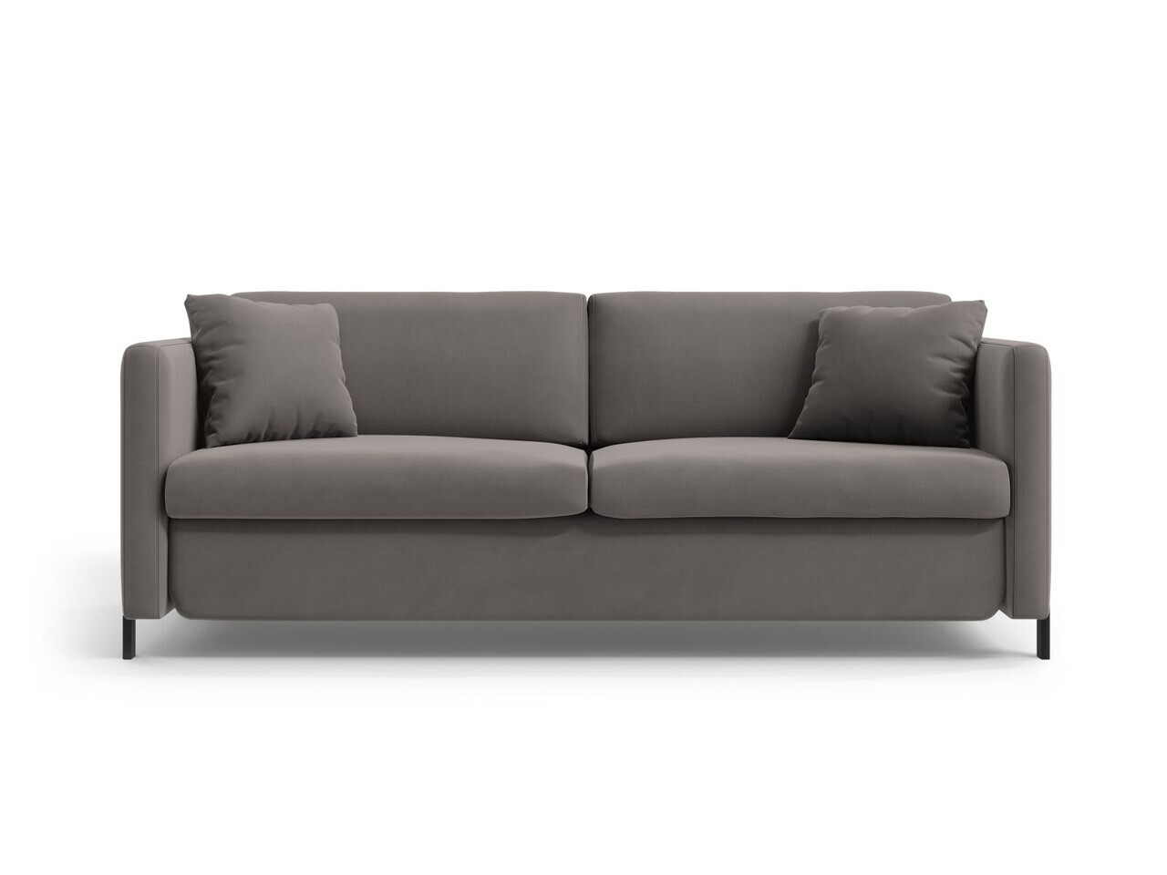 Canapea extensibila 2 locuri, Gloria, Micadoni Home, 186x102x88 cm, catifea, gri