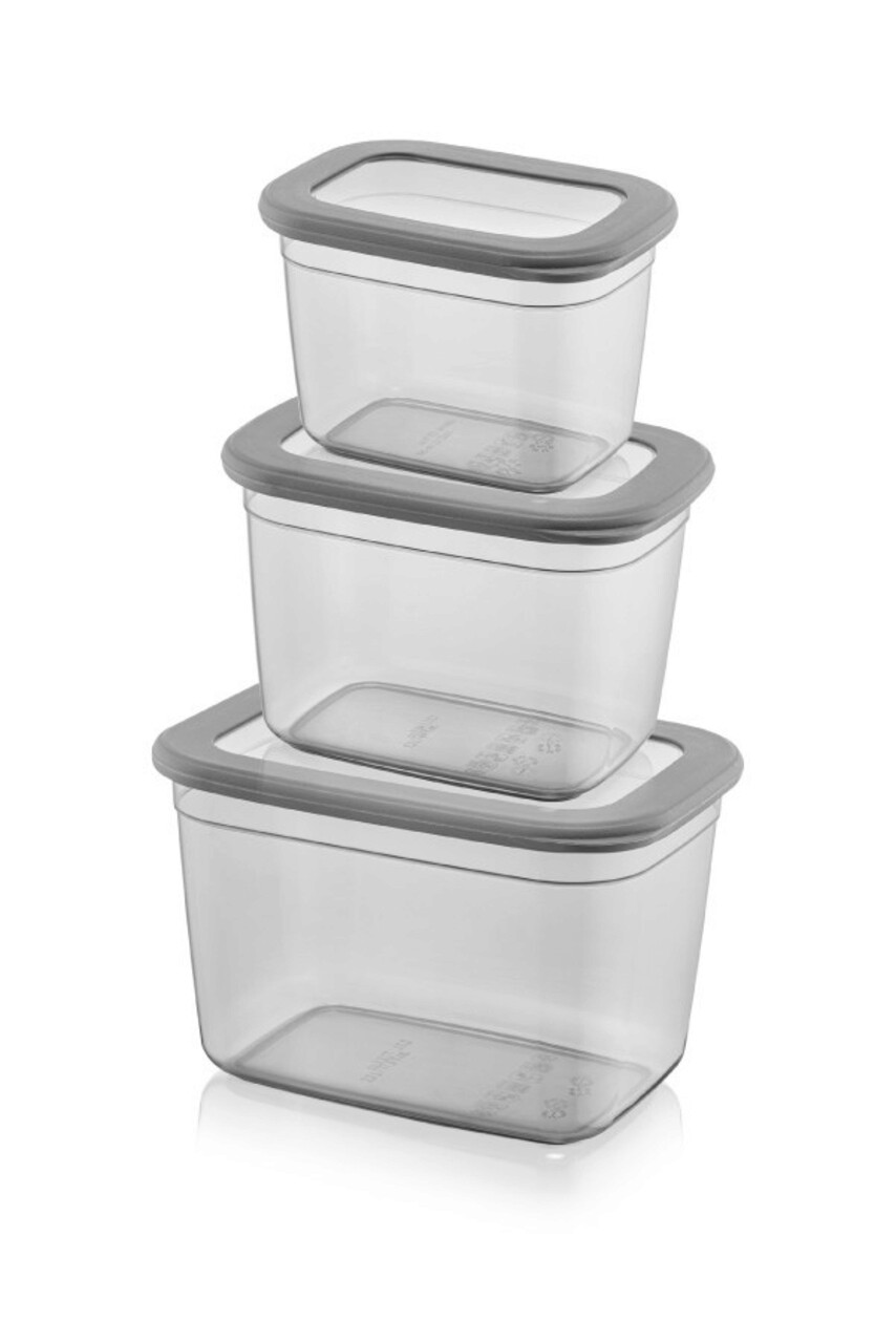 Set recipiente depozitare, Hermia, 964FRM1103, Dimensiune: 12 x 16,5 x 11 cm / 1300 ml (1 bucată), Antracit - view 3