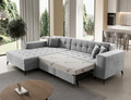Coltar extensibil stanga 4 locuri ELTAP, Sol-20, Solange, 292x196x84 cm, lemn/poliester, gri deschis