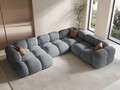Coltar panoramic dreapta 5 locuri, Loretto, Cosmopolitan Design, 345x250x68 cm, tesatura structurata, gri