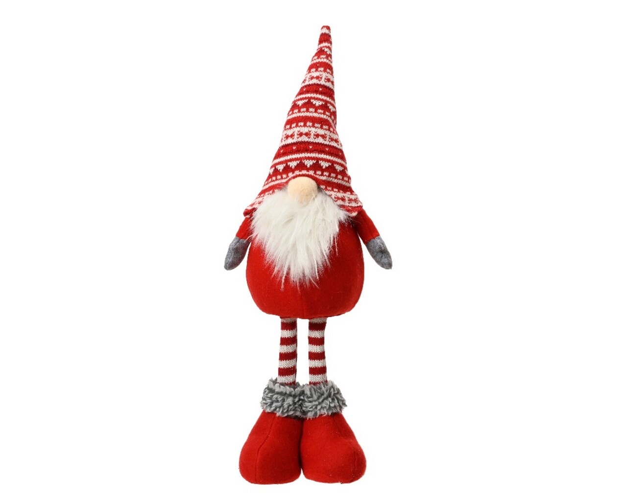 Decoratiune Gnome w stripe pattern hat, Decoris, 14x12x50 cm, poliester, multicolor