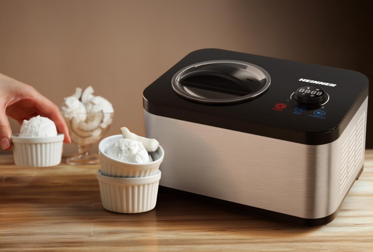 Masina inghetata SweetFreeze, Heinner, 120W, 1.5L, argintiu/negru - view 2