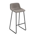 Scaun de bar Karola, Versa, 43 x 47.5 x 99 cm, metal/textil, gri deschis