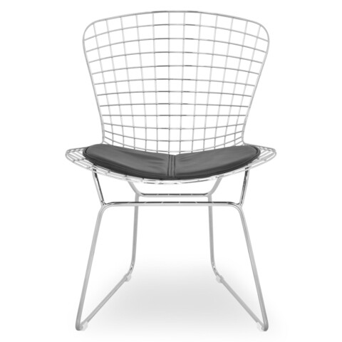 Scaun, damio, l.52 l.62 h.77, metal/piele ecologica, negru/crom