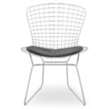 Scaun, Damio, L.52 l.62 H.77, metal/piele ecologica, negru/crom