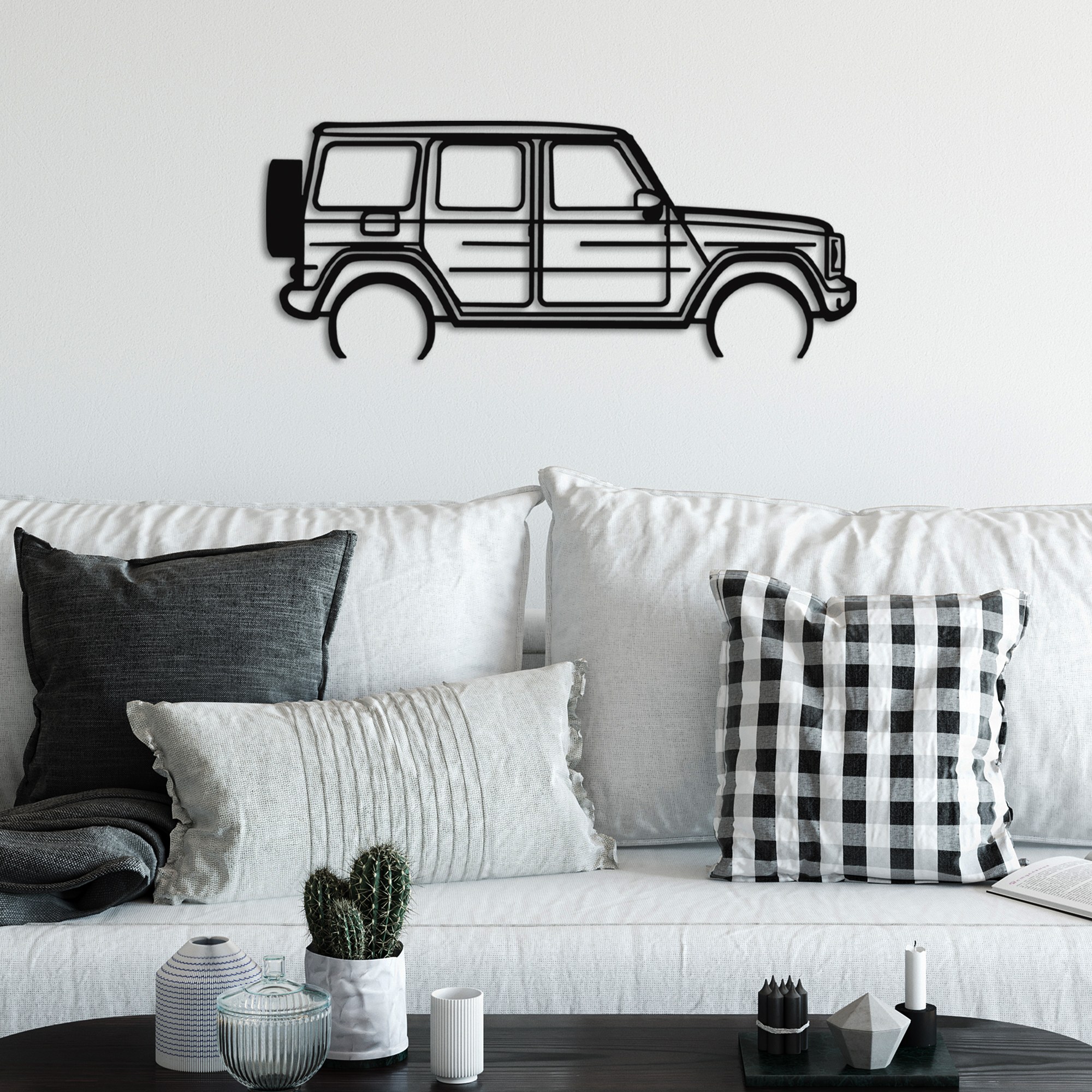 Decoratiune de perete, Mercedes G-Class, Dimensiuni: 73 x 30 cm , Negru
