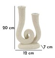 Suport lumanare Stons, Mauro Ferretti, 12x7x20 cm, polirasina, crem