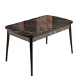 Masa extensibila, Beckley, Bendir, 132x79x76 cm, PAL, Alb/Negru