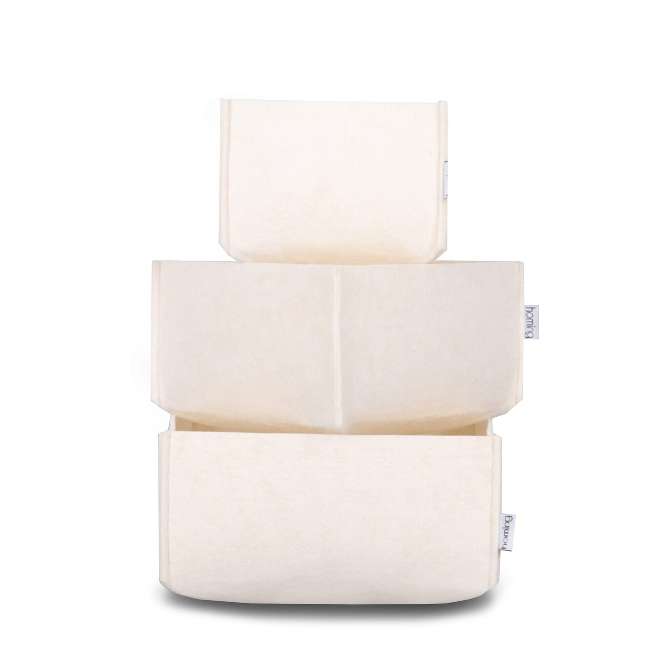 Set organizator de birou din fetru, HMY, Crem - imagine 5