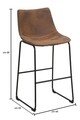 Scaun de bar Metropolitan, Mauro Ferretti, 45 x 54 x 99 cm, fier/piele ecologica