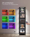 Biblioteca cu 6 niveluri si iluminare LED, Vasagle, 40x30.3x178 cm, PAL/otel, negru abanos