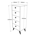 Comoda, Locelso, VL70-232, 49 x 118.4 x 40 cm, pal melaminat, stejar/negru