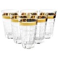 Set 6 pahare diverse bauturi, Vidivi, Baguette, 430 ml, sticla, transparent/auriu