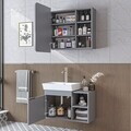 Set Dulap de Baie cu Chiuvetă și Oglindă (2 Piese), Hanah Home, 2929, MDF, Frasin