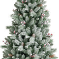Brad de Craciun cu zapada artificiala si conuri Windham Spruce, Everlands, 1312 varfuri, 130x210 cm, verde