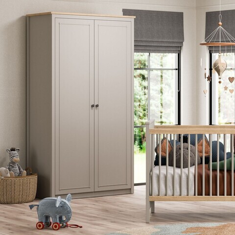 Dulap pentru haine, Hanah Home, Sento, 106.5x197x54.3 cm, PAL MELAMINAT, Gri / Stejar