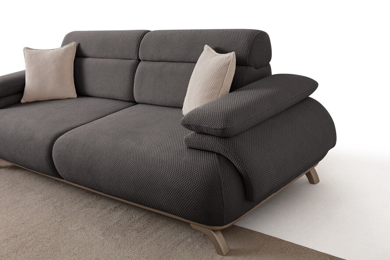 Canapea 3 locuri, Atelier del Sofa, 752EST1136, Lemn de carpen/PAL melaminat, Antracit - view 9