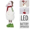 Decoratiune luminoasa Snowman, 18x70 cm, poliester, alb/rosu