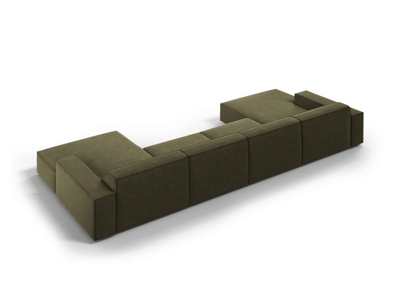 Canapea panoramica 6 locuri, Jodie, Micadoni Home, BL, 364x166x70 cm, catifea, verde - 2 | YEO