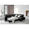 Coltar extensibil dreapta 4 locuri ELTAP, RT-10SAV, Noble, 255x201x100 cm, lemn/poliester, negru