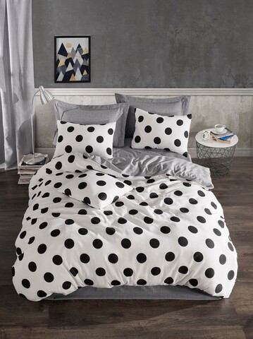 Lenjerie de pat dubla King (EU) Mixpuan - Grey, Eponj Home, 3 piese, 260x220 cm, amestec bumbac, multicolor