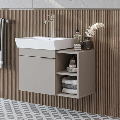 Dulap de baie cu chiuvetă, Hanah Home, Likya 72, 72x54x38.6 cm, PAL, Gresie