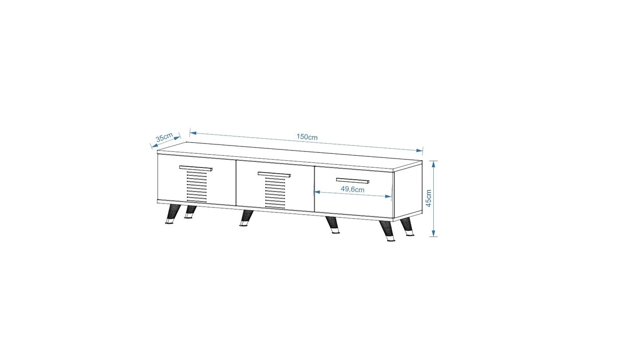 Comoda TV, Olivia, Asimo, 150 X 45 X 35 Cm, Pal Melaminat, Stejar