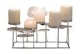 Suport pentru lumanari, Silver, Mauro Ferretti, 5 lumanari, 40x15.5 cm, fier