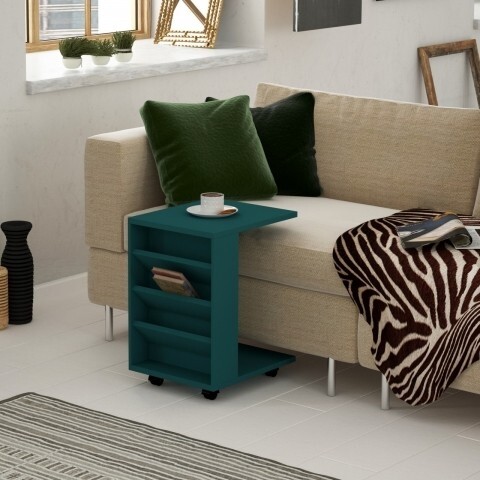 Masuta pentru living, Homitis, Section - Turquoise, 35x42x54 cm