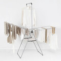 Uscator de rufe cu suport umerase, Brabantia, Hangon Metallic, 25 m capacitate de uscare, otel, gri metalizat