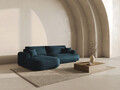 Coltar extensibil stanga 5 locuri, modular, cu lada depozitare, Ella, Micadoni Home, 271x174x94 cm, catifea, petrol inchis