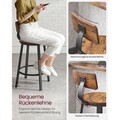 Set 2 scaune de bar, Vasagle, Industrial, 50.6x88.5 cm, PAL/otel, maro